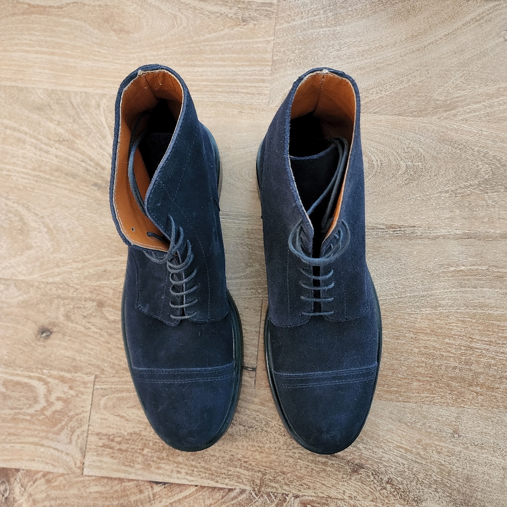 Raparo Italian Navy Suede Captoe Boots US 9.5/ EU 42.5